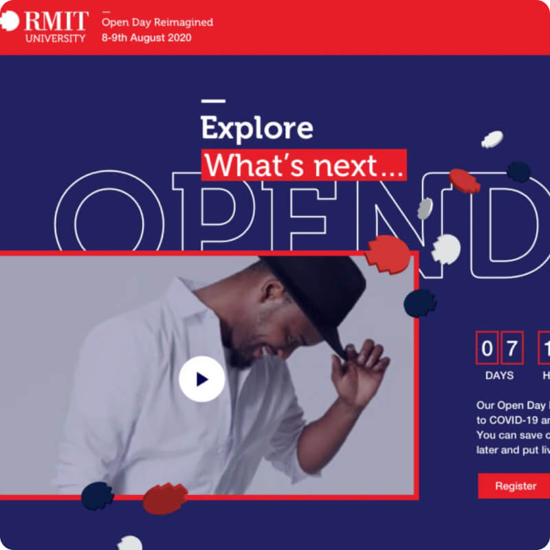 RMIT Open Day 2022 website